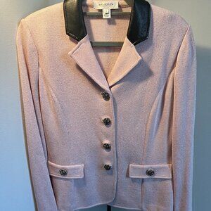 St. John Collection Pink & Leather Jacket, size 8